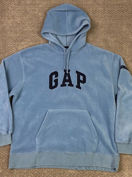 GAP Other - Vintage Y2K GAP Fleece Hoodie Mens XL Light Blue Pullover